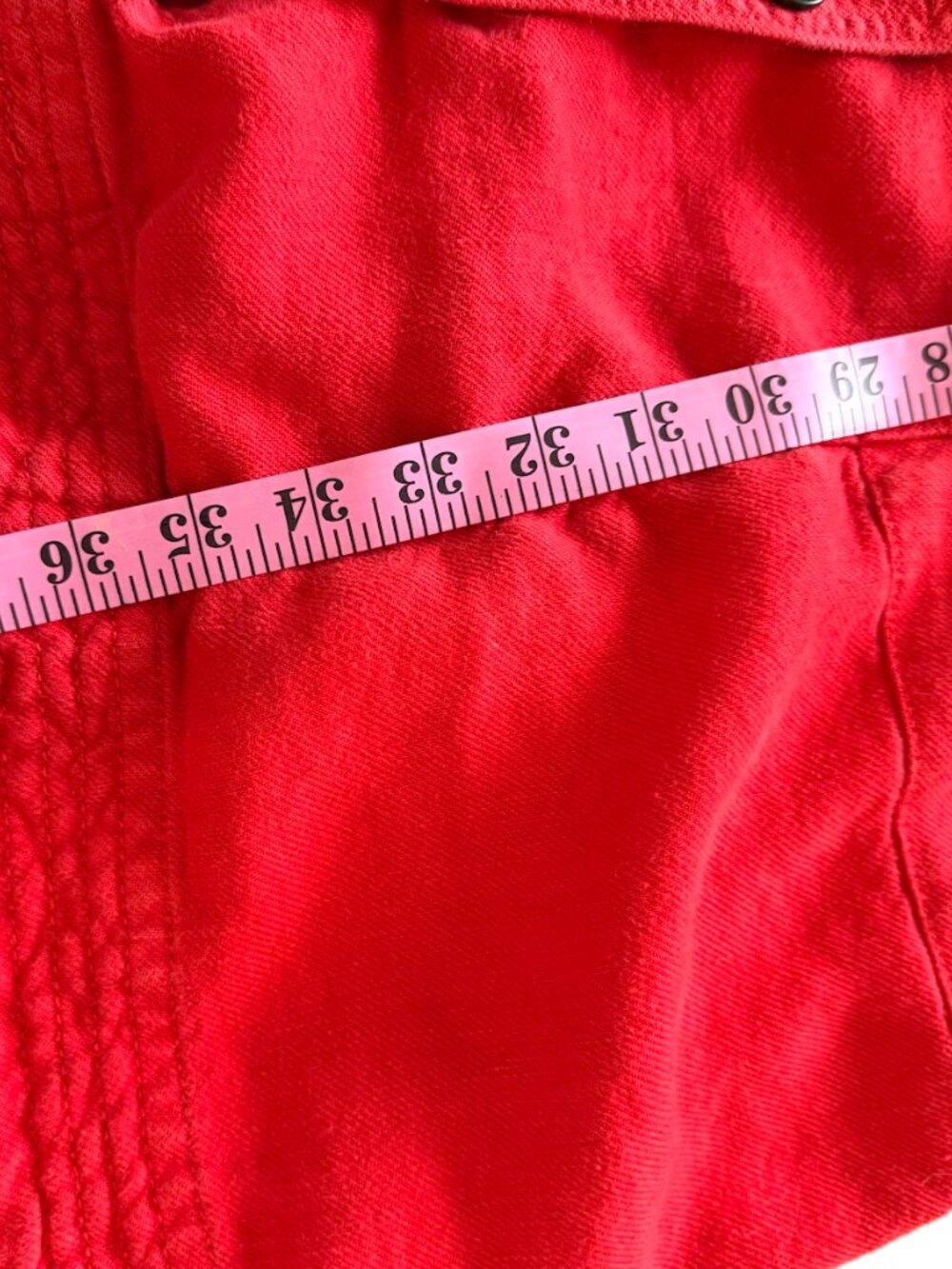Red Button-Front Short Sleeve Dress - Picture 4 of 7